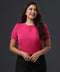 Button Detailed Round Neck Pink Top